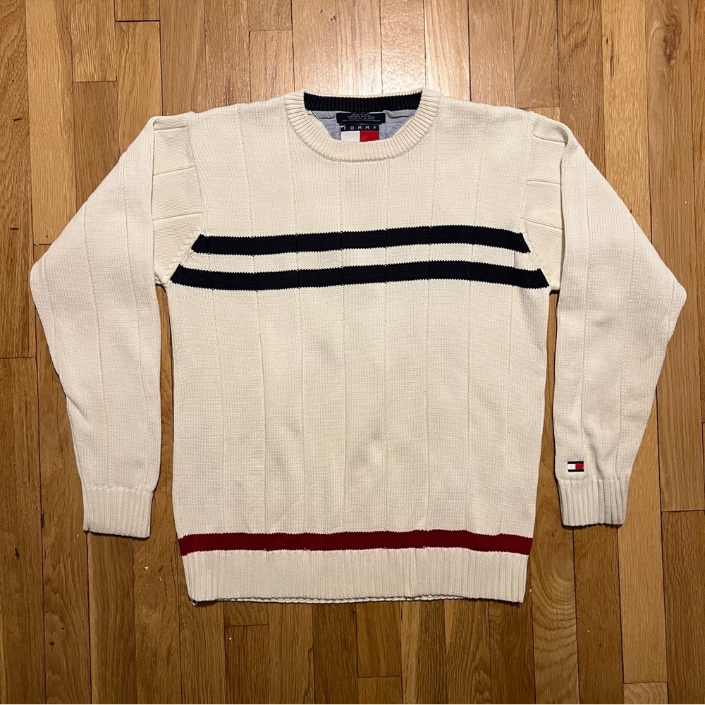 Tommy Hilfiger White Pullover Sweater Small